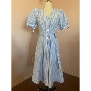 Tommy Hilfiger Light Blue Striped Midi Dress
